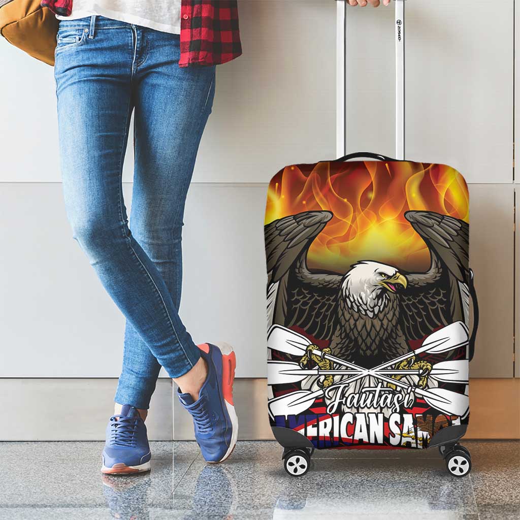 Fautasi Race Day American Samoa Luggage Cover Bald Eagle Polynesian Tattoo LT14 - Polynesian Pride