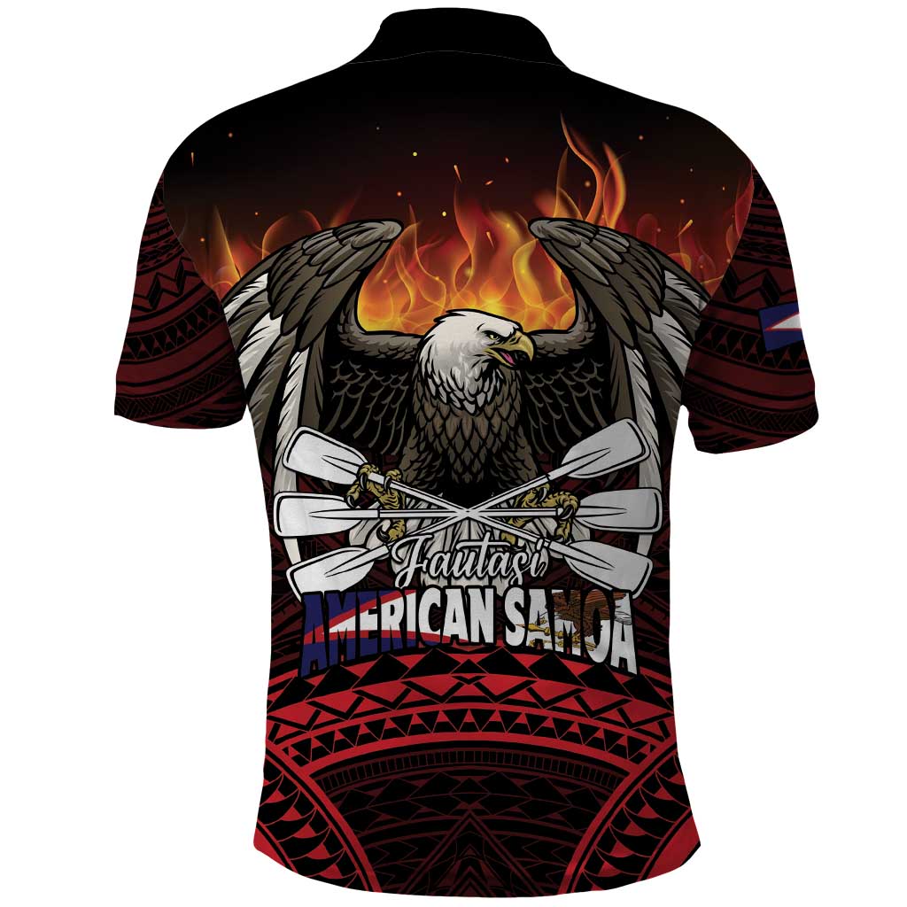 Fautasi Race Day American Samoa Polo Shirt Bald Eagle Polynesian Tattoo LT14 - Polynesian Pride