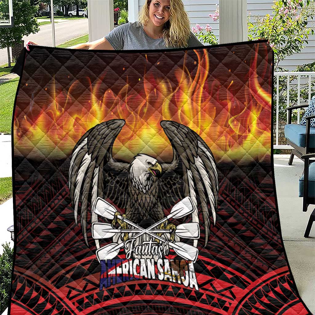 Fautasi Race Day American Samoa Quilt Bald Eagle Polynesian Tattoo LT14 Black - Polynesian Pride