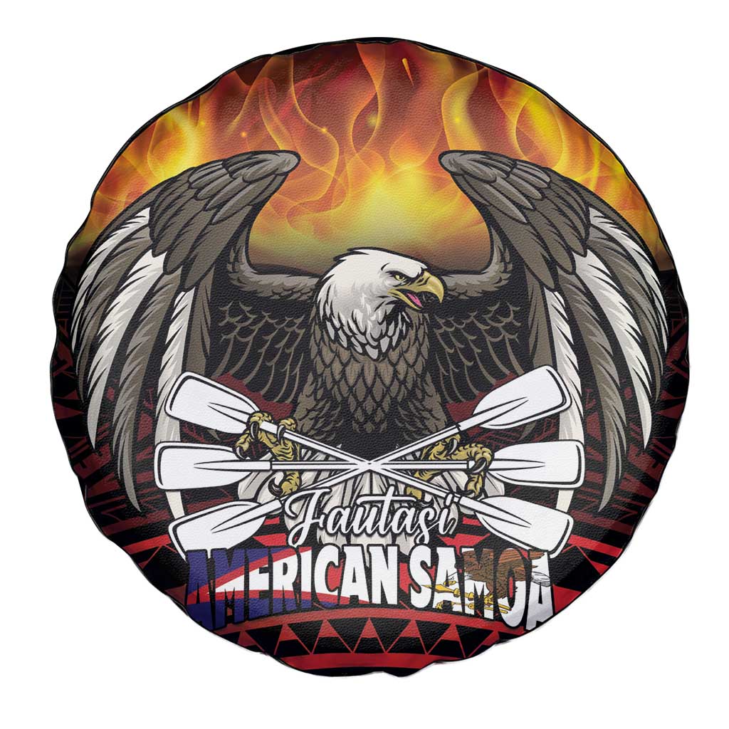 Fautasi Race Day American Samoa Spare Tire Cover Bald Eagle Polynesian Tattoo LT14 - Polynesian Pride