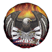 Fautasi Race Day American Samoa Spare Tire Cover Bald Eagle Polynesian Tattoo LT14 - Polynesian Pride