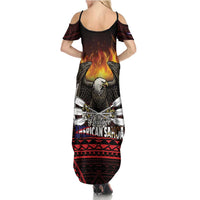 Fautasi Race Day American Samoa Summer Maxi Dress Bald Eagle Polynesian Tattoo LT14 - Polynesian Pride