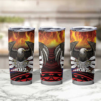 Fautasi Race Day American Samoa Tumbler Cup Bald Eagle Polynesian Tattoo LT14 - Polynesian Pride