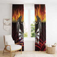 Fautasi Race Day American Samoa Window Curtain Bald Eagle Polynesian Tattoo LT14 - Polynesian Pride