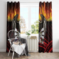 Fautasi Race Day American Samoa Window Curtain Bald Eagle Polynesian Tattoo LT14 - Polynesian Pride