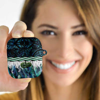 Turquoise Traditional Cloak Aotearoa AirPods Case Maori Paua Shell Korowai Pattern LT14 - Polynesian Pride