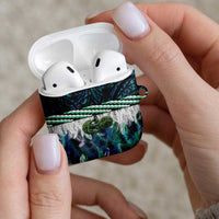 Turquoise Traditional Cloak Aotearoa AirPods Case Maori Paua Shell Korowai Pattern LT14 - Polynesian Pride
