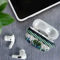Turquoise Traditional Cloak Aotearoa AirPods Case Maori Paua Shell Korowai Pattern LT14 - Polynesian Pride