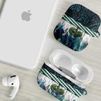 Turquoise Traditional Cloak Aotearoa AirPods Case Maori Paua Shell Korowai Pattern LT14 - Polynesian Pride