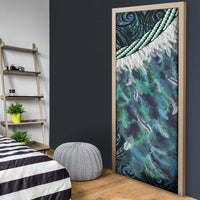 Turquoise Traditional Cloak Aotearoa Door Cover Maori Paua Shell Korowai Pattern LT14 - Polynesian Pride