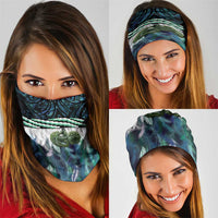Turquoise Traditional Cloak Aotearoa Neck Gaiter Maori Paua Shell Korowai Pattern LT14 - Polynesian Pride