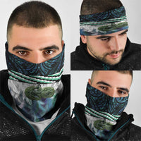 Turquoise Traditional Cloak Aotearoa Neck Gaiter Maori Paua Shell Korowai Pattern LT14 - Polynesian Pride