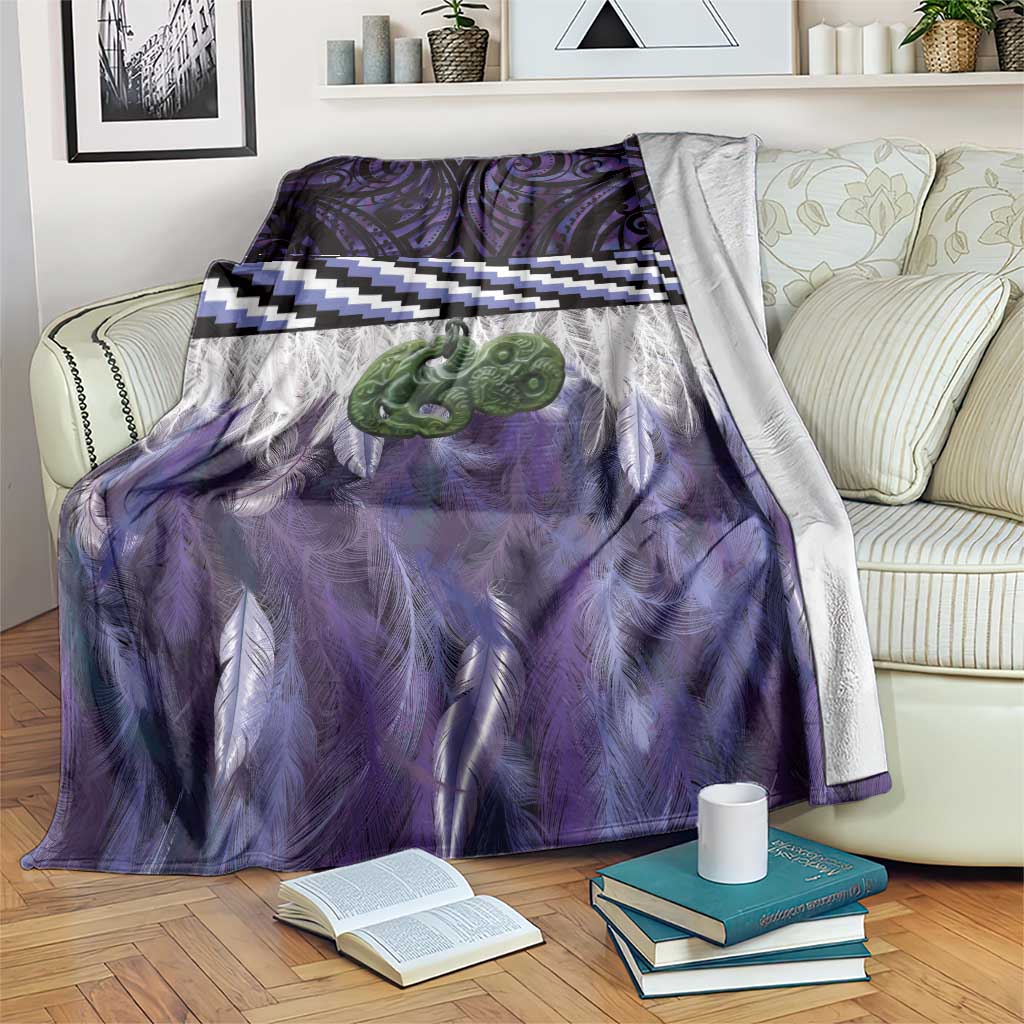 Purple Traditional Cloak Aotearoa Blanket Maori Paua Shell Korowai Pattern LT14 Purple - Polynesian Pride