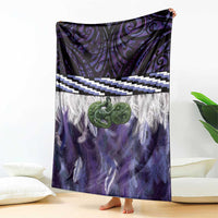 Purple Traditional Cloak Aotearoa Blanket Maori Paua Shell Korowai Pattern LT14 - Polynesian Pride