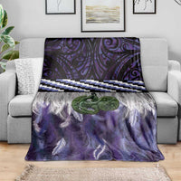 Purple Traditional Cloak Aotearoa Blanket Maori Paua Shell Korowai Pattern LT14 - Polynesian Pride