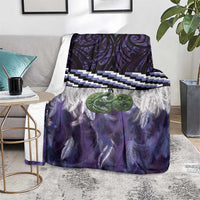 Purple Traditional Cloak Aotearoa Blanket Maori Paua Shell Korowai Pattern LT14 - Polynesian Pride
