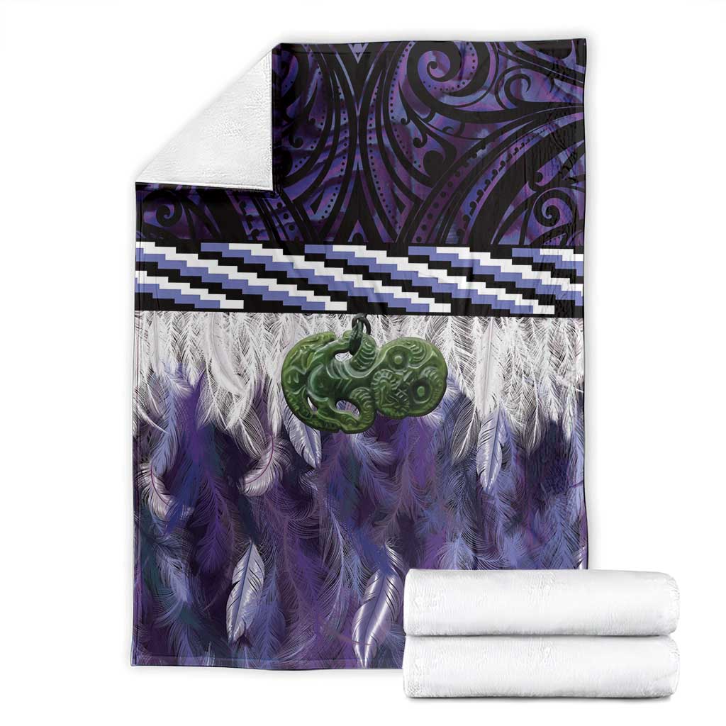 Purple Traditional Cloak Aotearoa Blanket Maori Paua Shell Korowai Pattern LT14 - Polynesian Pride