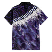 Purple Traditional Cloak Aotearoa Hawaiian Shirt Maori Paua Shell Korowai Pattern LT14 - Polynesian Pride