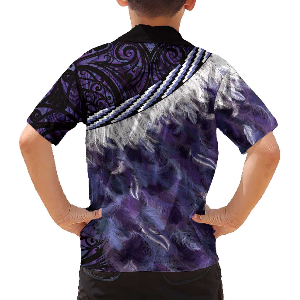 Purple Traditional Cloak Aotearoa Hawaiian Shirt Maori Paua Shell Korowai Pattern LT14 - Polynesian Pride