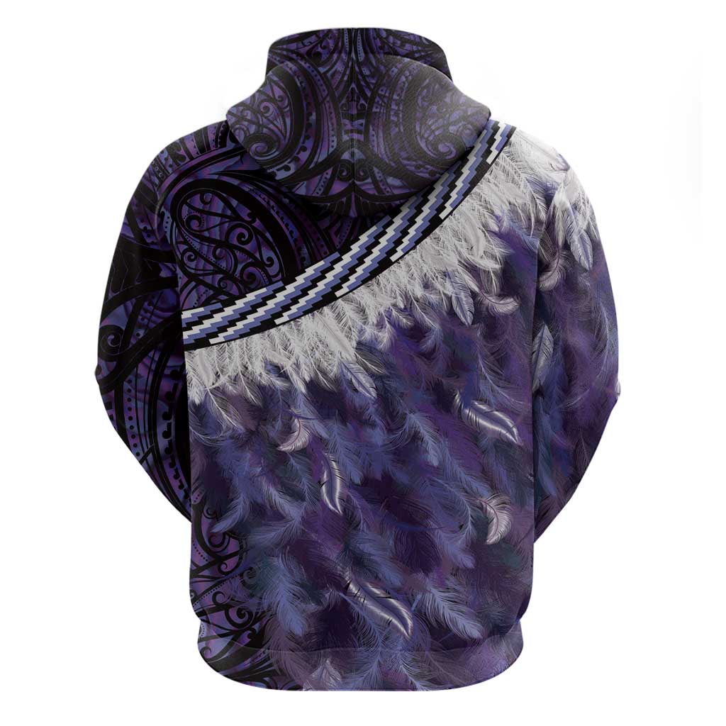 Purple Traditional Cloak Aotearoa Hoodie Maori Paua Shell Korowai Pattern LT14 - Polynesian Pride