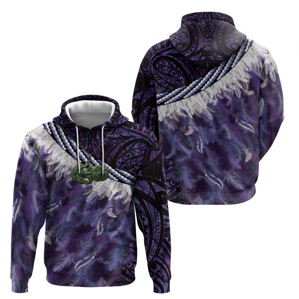 Purple Traditional Cloak Aotearoa Hoodie Maori Paua Shell Korowai Pattern LT14 - Polynesian Pride