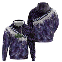Purple Traditional Cloak Aotearoa Hoodie Maori Paua Shell Korowai Pattern LT14 - Polynesian Pride
