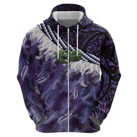 Purple Traditional Cloak Aotearoa Hoodie Maori Paua Shell Korowai Pattern LT14 - Polynesian Pride