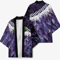 Purple Traditional Cloak Aotearoa Kimono Maori Paua Shell Korowai Pattern LT14 - Polynesian Pride
