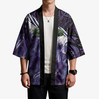 Purple Traditional Cloak Aotearoa Kimono Maori Paua Shell Korowai Pattern LT14 - Polynesian Pride