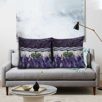 Purple Traditional Cloak Aotearoa Pillow Cover Maori Paua Shell Korowai Pattern LT14 - Polynesian Pride