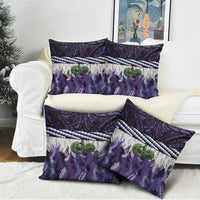 Purple Traditional Cloak Aotearoa Pillow Cover Maori Paua Shell Korowai Pattern LT14 - Polynesian Pride