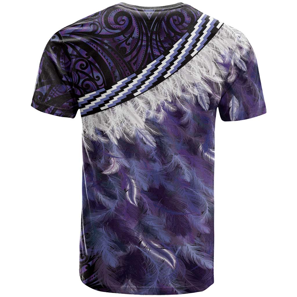 Purple Traditional Cloak Aotearoa T Shirt Maori Paua Shell Korowai Pattern LT14 - Polynesian Pride