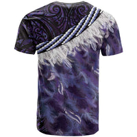 Purple Traditional Cloak Aotearoa T Shirt Maori Paua Shell Korowai Pattern LT14 - Polynesian Pride