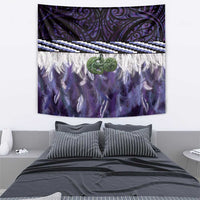 Purple Traditional Cloak Aotearoa Tapestry Maori Paua Shell Korowai Pattern LT14 - Polynesian Pride