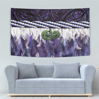 Purple Traditional Cloak Aotearoa Tapestry Maori Paua Shell Korowai Pattern LT14 - Polynesian Pride