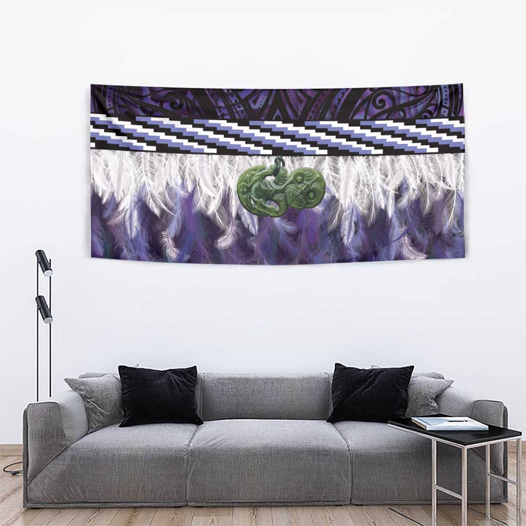 Purple Traditional Cloak Aotearoa Tapestry Maori Paua Shell Korowai Pattern LT14 - Polynesian Pride