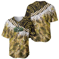 Yellow Traditional Cloak Aotearoa Baseball Jersey Maori Paua Shell Korowai Pattern LT14 - Polynesian Pride