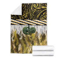 Yellow Traditional Cloak Aotearoa Blanket Maori Paua Shell Korowai Pattern LT14 - Polynesian Pride