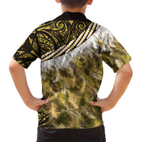 Yellow Traditional Cloak Aotearoa Hawaiian Shirt Maori Paua Shell Korowai Pattern LT14 - Polynesian Pride