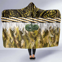 Yellow Traditional Cloak Aotearoa Hooded Blanket Maori Paua Shell Korowai Pattern LT14 One Size Yellow - Polynesian Pride