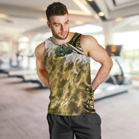 Yellow Traditional Cloak Aotearoa Men Tank Top Maori Paua Shell Korowai Pattern LT14 Yellow - Polynesian Pride