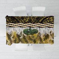 Yellow Traditional Cloak Aotearoa Tablecloth Maori Paua Shell Korowai Pattern LT14 Yellow - Polynesian Pride