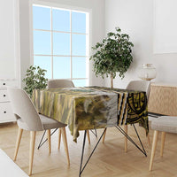 Yellow Traditional Cloak Aotearoa Tablecloth Maori Paua Shell Korowai Pattern LT14 - Polynesian Pride