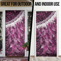 Pink Traditional Cloak Aotearoa Door Cover Maori Paua Shell Korowai Pattern LT14 - Polynesian Pride