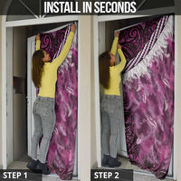 Pink Traditional Cloak Aotearoa Door Cover Maori Paua Shell Korowai Pattern LT14 - Polynesian Pride