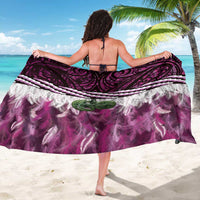 Pink Traditional Cloak Aotearoa Sarong Maori Paua Shell Korowai Pattern LT14 - Polynesian Pride