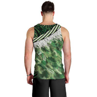 Green Traditional Cloak Aotearoa Men Tank Top Maori Paua Shell Korowai Pattern LT14 - Polynesian Pride