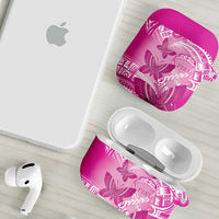 Polynesia Breast Cancer Awareness AirPods Case Think Pink Ribbon Polynesian Butterflies LT14 - Polynesian Pride
