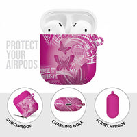 Polynesia Breast Cancer Awareness AirPods Case Think Pink Ribbon Polynesian Butterflies LT14 - Polynesian Pride