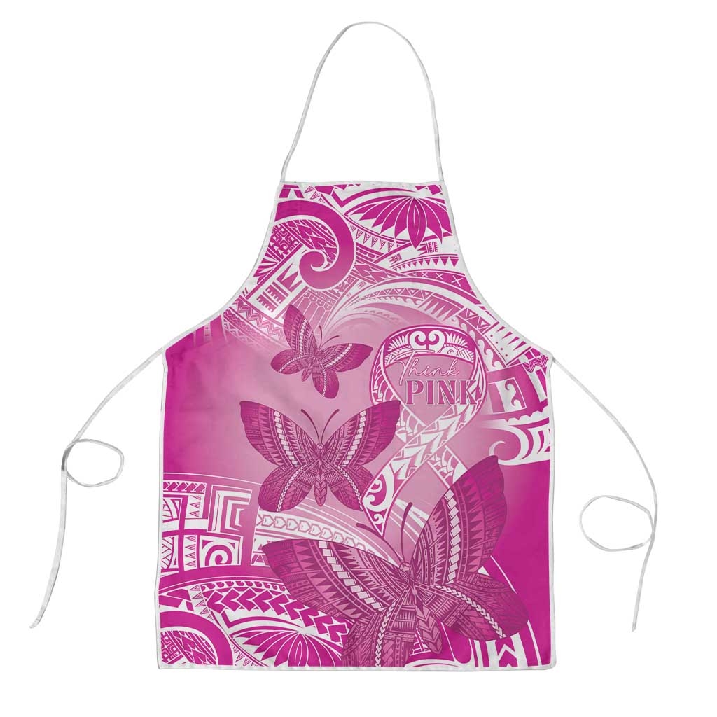 Polynesia Breast Cancer Awareness Apron Think Pink Ribbon Polynesian Butterflies LT14 Pink - Polynesian Pride